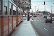 Trams at Ferenc k�r�t (outside our hotel)